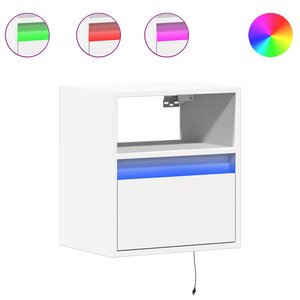 vidaXL Meuble TV mural avec lumières LED blanc 41x31x45 cm