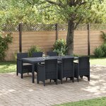 vidaXL Ensemble de salle à manger de jardin 7 pièces avec coussins Anthracite Poly Rattan