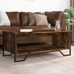 vidaXL Table basse chêne fumé 100x51x40 cm bois d'ingénierie