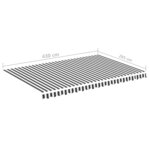 vidaXL Tissu de remplacement pour auvent Anthracite et blanc 4 5x3 m