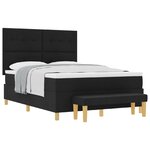 vidaXL Lit à Sommier avec Matelas & Banc Noir 140x200 cm Tissu