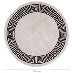 vidaXL Tapis lavable antidérapant φ120 cm beige clair