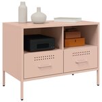 vidaXL Meubles TV 2 Pièces rose 68x39x50 5 cm acier laminé à froid