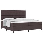 vidaXL lit avec sommier à ressorts et matelas marron foncé 200x200 cm tissu