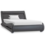 vidaXL Cadre de lit avec LED Gris Similicuir 100 x 200 cm