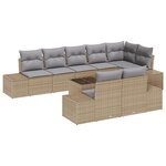 vidaXL Ensemble de canapés de jardin de 9 pièces avec coussins en poly rotin noir