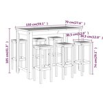 vidaXL Ensemble de bar de jardin 7 Pièces bois d'acacia solide