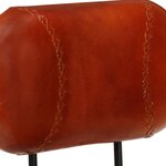 vidaXL Tabourets de bar lot de 2 noir/marron cuir de chèvre véritable
