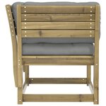 vidaXL Canapé de jardin accoudoirs avec coussins bois pin imprégné