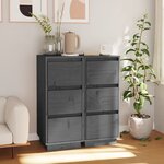 vidaXL Buffets 2 Pièces Gris 32x34x75 cm Bois massif de pin
