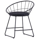 vidaXL Chaises à manger similicuir lot de 4 noir acier