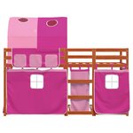 vidaXL Lit superposé sans matelas rose 75x190 cm bois de pin massif