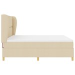 Lit Box Spring vidaXL avec Matelas Crème 180x200 cm Tissu