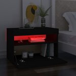 vidaXL Tables de chevet avec lumières LED 2 Pièces noir 60x35x40 cm