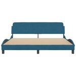 VidaXL Cadre de lit et tête de lit sans matelas bleu 180x200cm velours