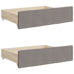 vidaXL Lit de jour avec gigogne et tiroirs taupe 100x200 cm tissu