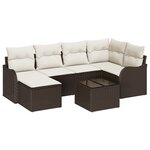 Ensemble de Canapé de Jardin 6 Pièces avec Coussins Gris Rattan