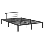 vidaXL Cadre de lit sans matelas noir métal 140x200 cm