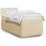 vidaXL Sommier à lattes de lit et matelas Crème 90x190 cm Tissu