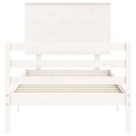 vidaXL Cadre de lit sans matelas blanc bois massif