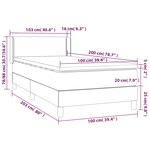 vidaXL Sommier à lattes de lit avec matelas Noir 100x200 cm Tissu