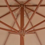 vidaXL Parasol d'extérieur avec mât en bois 300 cm taupe