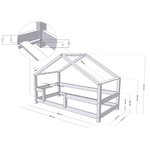 Lit cabane enfant LUCKY 120 x 200 vert sauge