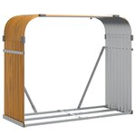 vidaXL Porte-bûches marron clair 120x45x100 cm acier galvanisé