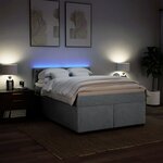 vidaXL Sommier à lattes de lit avec matelas Gris clair 160x200cm Tissu