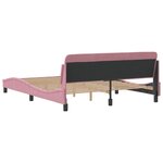 vidaXL Cadre de lit et tête de lit sans matelas rose 160x200cm velours