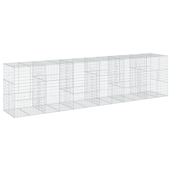 vidaXL Panier gabion avec couvercle 600x100x150 cm fer galvanisé
