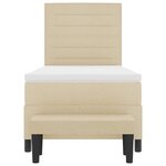 vidaXL Lit à ressort avec Matelas & Banc Crème 90x200 cm Tissu