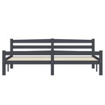 vidaXL Cadre de lit Gris foncé Bois de pin massif 180x200 cm