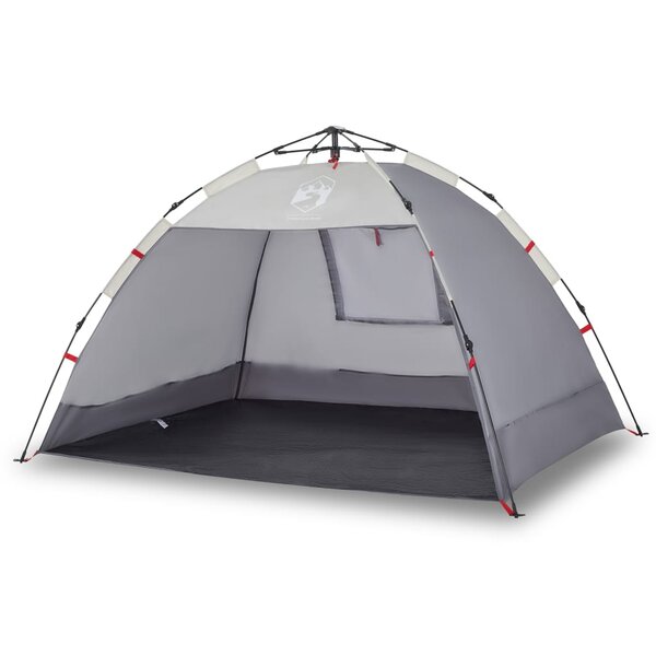 vidaXL Tente de plage 2 personnes gris libération rapide imperméable
