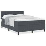 vidaXL Lit avec Sommier et Matelas Gris Foncé 160x200 cm Tissu en Velours Côtelé