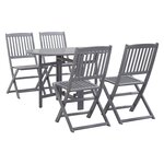 vidaXL Ensemble à manger de jardin 5 Pièces Bois d'acacia massif Gris
