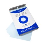Étui de 100 fiches bristol uni non perforé 148x210mm Azur EXACOMPTA