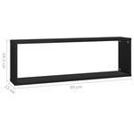 vidaXL Étagères cube murales 6 Pièces Noir 80x15x26 5 cm Aggloméré