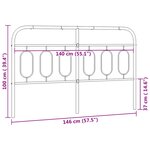 vidaXL Tête de lit métal blanc 140 cm