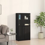 Highboard vidaXL avec portes en chêne noir 68x37x142 cm en bois d'ingénierie