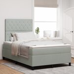 vidaXL Lit à ressort avec matelas et lumière LED Gris clair 120x200 cm Velours