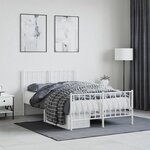 vidaXL Cadre de lit métal sans matelas et pied de lit blanc 120x200 cm