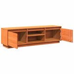 vidaXL Meuble TV cire marron 140x35x40 cm bois pin massif