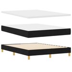 Lit Box Spring vidaXL avec matelas - Noir  160x200 cm  Tissu