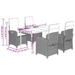vidaXL Ensemble à manger de jardin 5 Pièces et coussins marron poly rotin