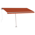 vidaXL Auvent manuel rétractable sur pied 450x300 cm Orange et marron