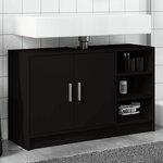 vidaXL Armoire d'évier noir 90x29x55 cm bois d'ingénierie