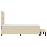 vidaXL Lit à ressorts avec matelas et banc crème 100x200 cm Tissu