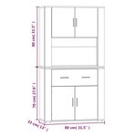 vidaXL Buffet haut Blanc Bois d'ingénierie