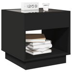 vidaXL Table de chevet avec LED infini noir 50x50x50 cm